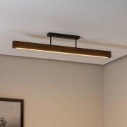 LED-houten plafondlamp Teo, walnoot, 96 cm, 3000 K