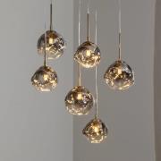 Hanglamp Herman, 6-lamps, goudkleurig, Ø 57 cm, glas