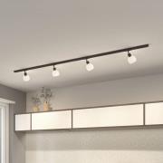 Lindby 1-fase railsysteem Linaro, E14, 4-lamps, zwart