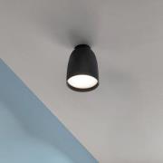 Bover LED buiten plafondlamp Moer, zwart, aluminium/staal, Ø 10 cm