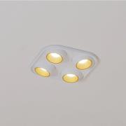 Bega LED inbouwspot Studio Line, wit/messing, 4-lamps.