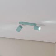 Plafondspot Livia, mintgroen, 35 cm, 2-lamps, metaal, GU10