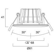 Sylvania inbouwlamp Obico 68, wit, IP65, CCT, dimbaar