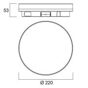 Sylvania Start Surface Slim plafondlamp, Ø 22 cm, IP54, dimbaar.