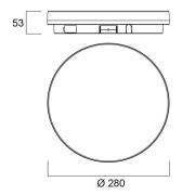Sylvania Start Surface Slim plafondlamp, Ø 28 cm, IP54, dimbaar.