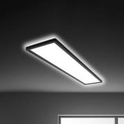 LED plafondlamp Tava, zwart, kunststof, 98cm, achtergrondverlichting