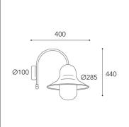 Buitenwandlamp Campanula 2091 antiek messing diepte 40 cm IP44
