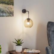 Wandlamp Vetro met rookgrijze glazen kap