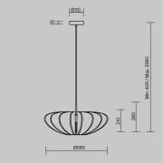 Hanglamp Maytoni Cambio, grijs, Ø 58 cm, vilt, E27