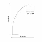 Vloerlamp Moby Gray met textiel kap