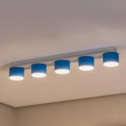 Plafondlamp Cloudy balk 5-lamps blauw