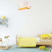 Hanglamp Vivien, tweekleurig, wit/oranje