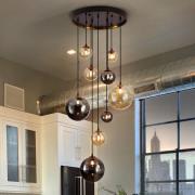 DARK hanglamp, ijzer, glas, amber, rook, Ø 55 cm