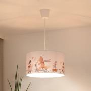 Hanglamp Ferdi Kids, textiel, wit, kleurrijk