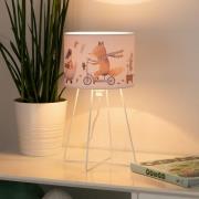 Tafellamp Ferdi Kids, textiel, metaal, wit, bont