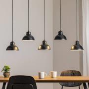 Hanglamp Sven, 5-lamps, zwart, staal, E27