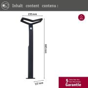 Paulmann LED tuinpadverlichting Alara, antraciet, 67 cm IP44