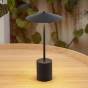 Lindby LED oplaadbare tafellamp Ayva, zwart, aluminium, IP44