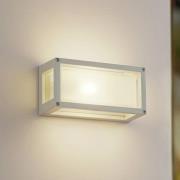 Lucande buitenwandlamp Aurelien, wit, glas, 12,5 cm, IP54