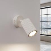 Wandspot carbon, beige, projectie 16 cm, schakelaar, aluminium