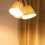 Boho hanglamp, 3-lamps, crème/beige, jute