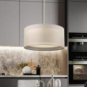 Duo Den Light hanglamp, beige, Ø 50 cm, linnen, PVC