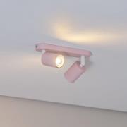 Plafondspot Livia, roze, 35 cm, 2-lamps, metaal, GU10