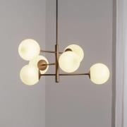 Aurora hanglamp, bruin, Ø 60 cm, 6-lamps, glas, E14
