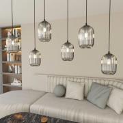 Verdi hanglamp, lengte 115 cm, zwart/rookgrijs, 6-lamps.