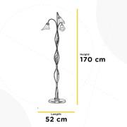 Vloerlamp Alga, 3-lamps, ijzer, glas, Florentijn