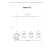Hanglamp Milley, lengte 110 cm, bronskleurig, 4-lamps.