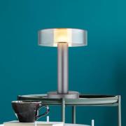 LED tafellamp Grant, hoogte 31 cm, rookgrijs, metaal