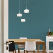 Belinda LED hanglamp, Ø 40 cm, wit, 3-lamps, glas