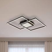 Saunders LED plafondlamp, lengte 43 cm, zwart, 3D-effect