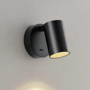 CAN TILT wandspot, zwart, Ø 10 cm metaal GU10 schakelaar