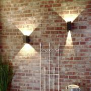 LED buiten wandlamp Arcturus, breedte 8 cm, grafiet 2-lamps IP54