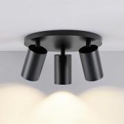 CAN TILT plafondspot, zwart, Ø 25 cm, 3-lamps metaal GU10