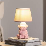 Monkey tafellamp, roze, keramiek, 28 cm hoog, E14