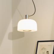 Hanglamp FLOS Bellhop Glass S1, aluminiumkleurig, glas, Ø 33 cm