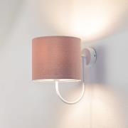 Wandlamp Rosabelle met textiel kap, roze