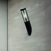 Batton buitenwandlamp, IP44, zwart, metaal, E27