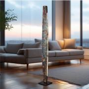 Quitani LED vloerlamp Persida, slagmetaal, goudkleurig
