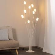 Vloerlamp Gloriosa, crème, glas, 9-lamps
