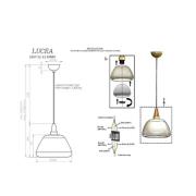 Hanglamp Ermo, kleur antiek messing, Ø 30 cm, glas/metaal