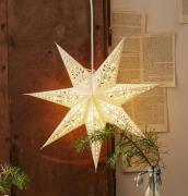 Kanten papieren ster, Ø 45 cm, wit, zonder verlichting