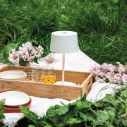 Zafferano Olivia mini accu-tafellamp wit