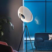 Stilnovo LED vloerlamp Demi Moon, zwart, hoogte 196 cm
