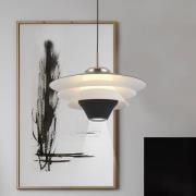 LED hanglamp Manley, zwart/wit, Ø 22 cm, metaal
