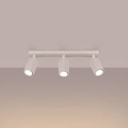 Carbon plafondspot, beige, lengte 45 cm, aluminium, 3-lamps.