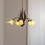 Hanglamp Alga, 5-lamps, ijzer, glas, Florentijn